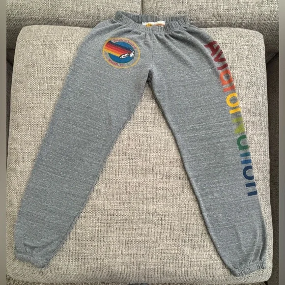 Aviator Nation 🌈 Grey Venice Logo Sweatshirt & Miami Logo Sweatpants Size Small - Picture 7 of 13